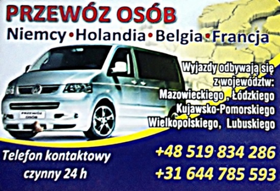 Przewóz osób, Sierpc, Transport, Busy, Holandia, Belgia, Niemcy